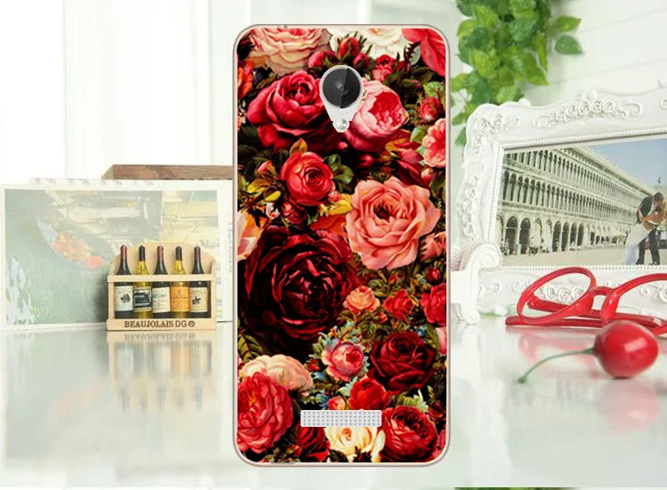 Чехол из ТПУ с модным рисунком для Micromax Q380 чехол подставкой и красивыми цветами