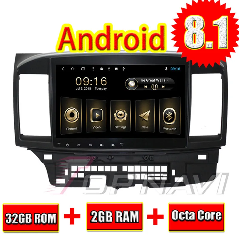 Автомобильные 2 Din плееры для Mitsubishi Lancer EX 2010 2011 2012 2013 2014 2015 2016 Android 8 1 10 ''Topnavi