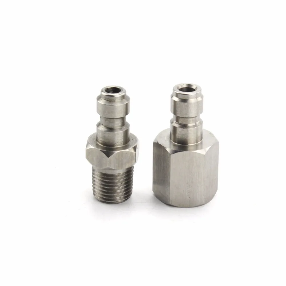 2PCS=1 SET PCP Airforce Paintball Stainless Steel 8mm Fill Nipple 1/8NPT Male Plug Quick Female Coupler Fittings Air Socket | Спорт и