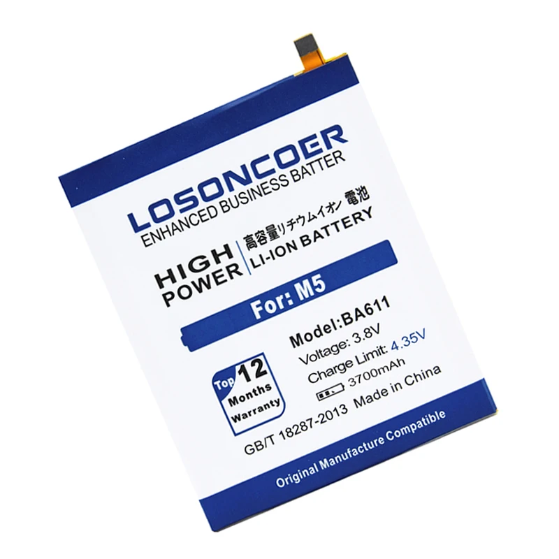 Losoncoer 100% новый 3700 мА/ч BA611 Батарея для Meizu M5 Meizy Meilan 5 Замена батареи Быстрая