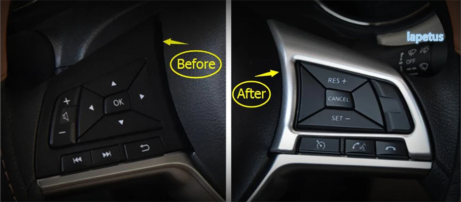 Lapetus Подходит для Nissan Qashqai J11 2017 - 2020 ABS кнопки рулевого колеса украшения Рамка