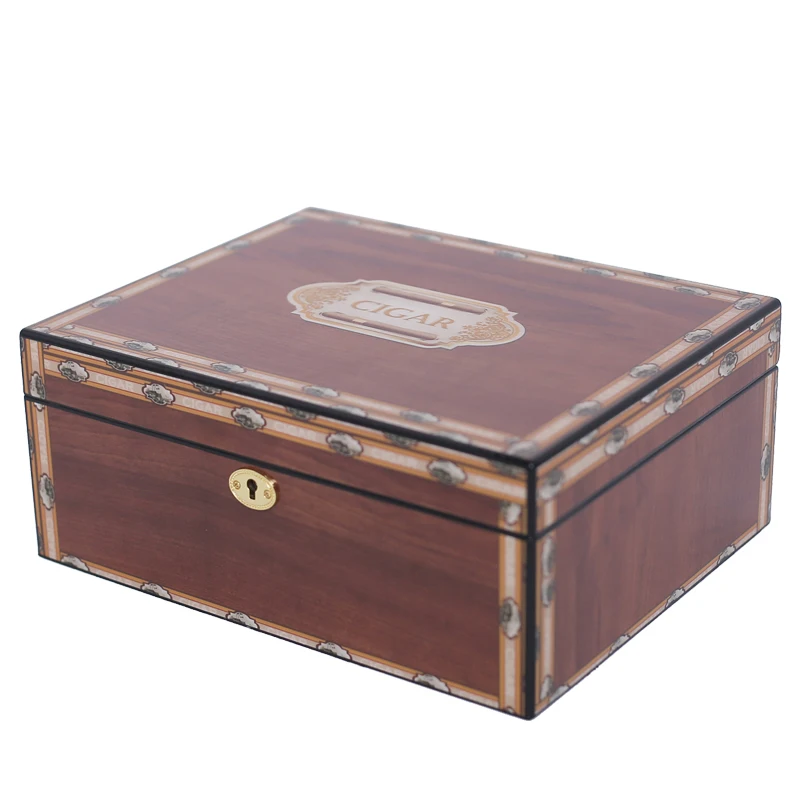 Ретро двухслойная глянцевая отделка свежий цвет сигары Humidor хороший ящик для