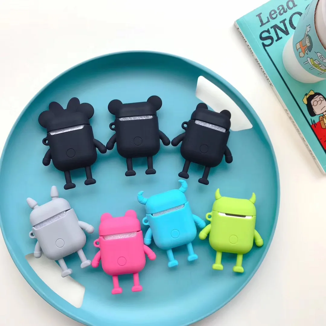 Милый мультяшный 3d чехол для куклы для Apple Airpods, беспроводные Bluetooth наушники, Университет Монстров, мягкий чехол