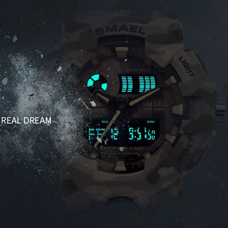 Камуфляжные военные Модные мужские спортивные часы кварцевые аналоговые