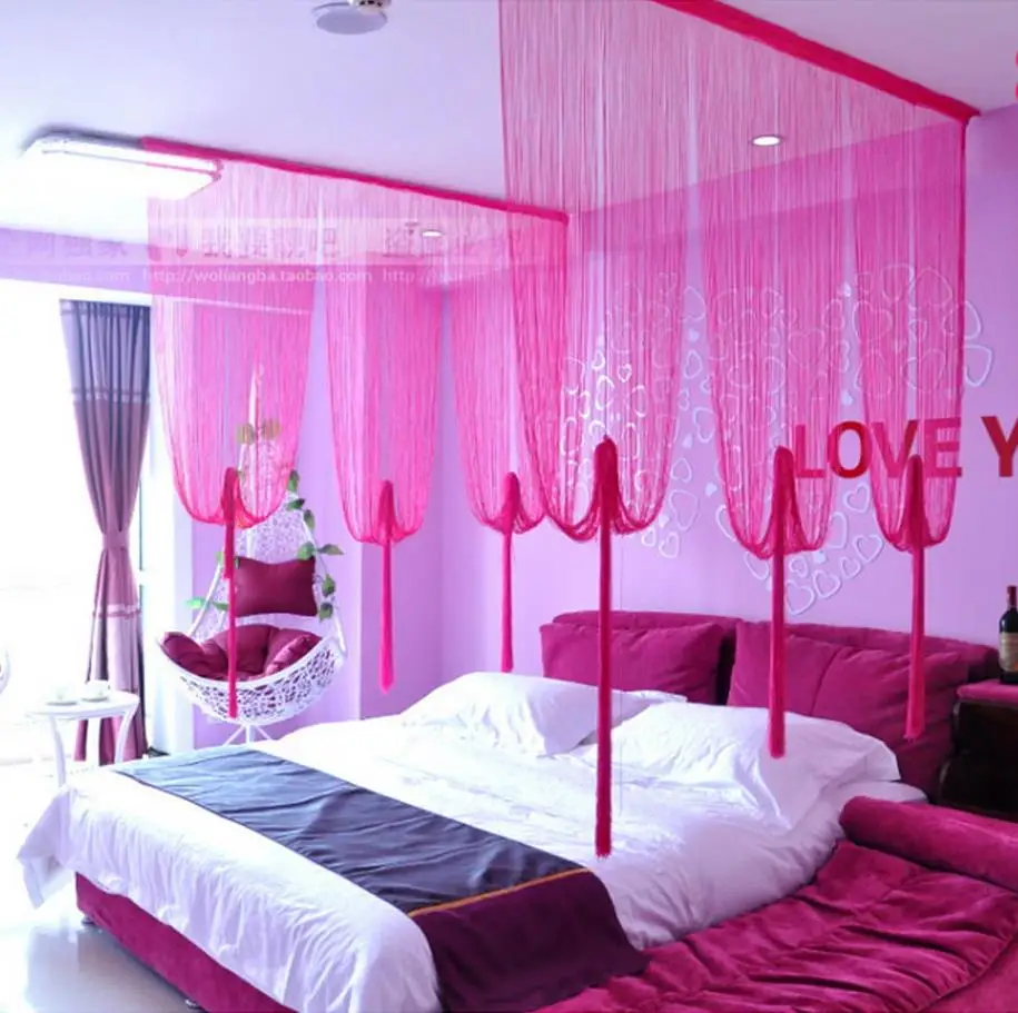 Прямая красная Свадебная перегородка с кисточками крыльцо двери держатель для