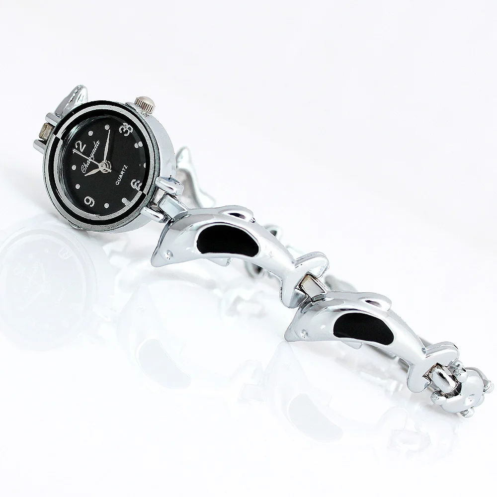 Новые модные изысканные Женские кварцевые наручные часы в стиле дельфинов со