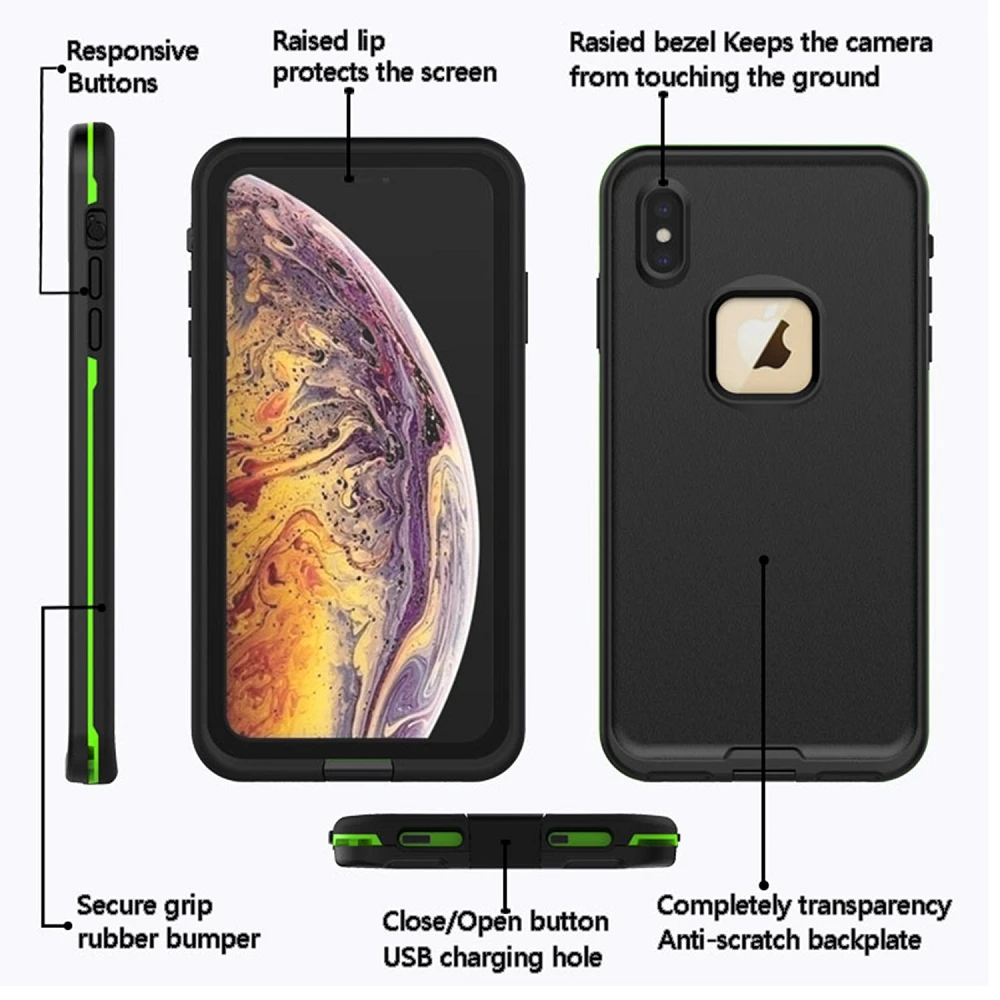 Пластиковый водонепроницаемый корпус для iPhone Xs XS MAX XR 360 градусов водонепроницаемый плавающий для бассейна, подводная видеосъемка