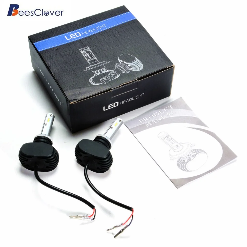 BEESCLOVER 2 шт. высокое Мощность S1 светодио дный лампы фар автомобиля LUMI S CSP свет