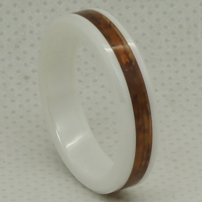 Натуральное блестящее коричневое дерево инкрустированное тонким 5 мм белым