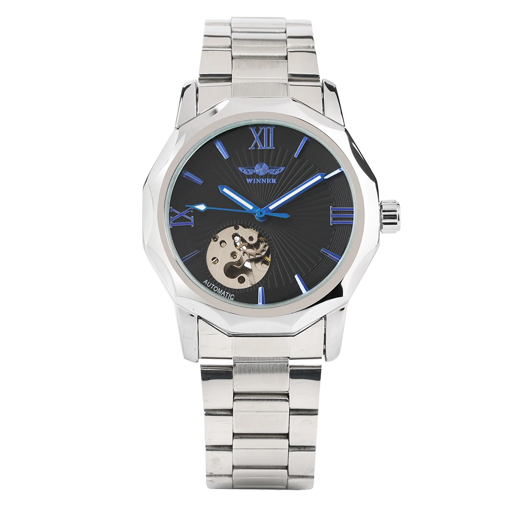 Мужские часы автоматические механические из нержавеющей стали чехол ремешок для