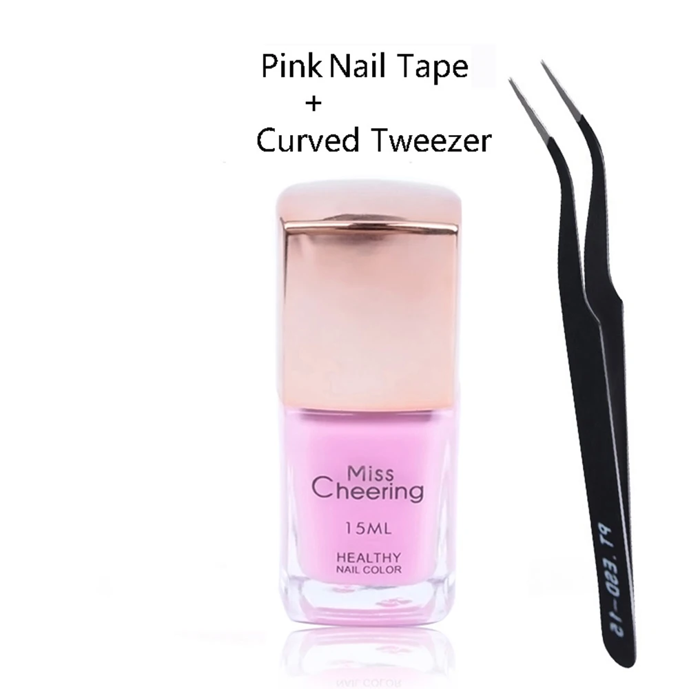 Pink and Tweezer 1 коробка 15 мл гели для ногтей жидкость для снятия защита для кожи пальцев клей Латексная лента чистого базового покрытия инструменты для ухода за красотой УФ-гель для ногтей лак - Цвет: Pink and Tweezer