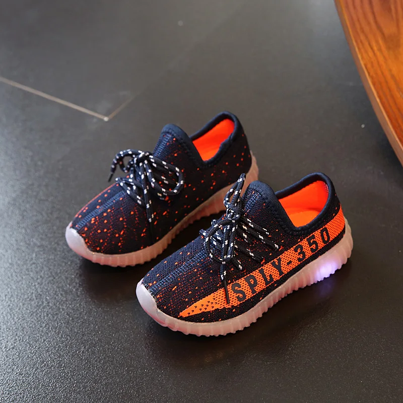 Kids Shoes With Light Мальчики Растет Кроссовки 2017 Весна Led Дышащий Спортивные Девушки