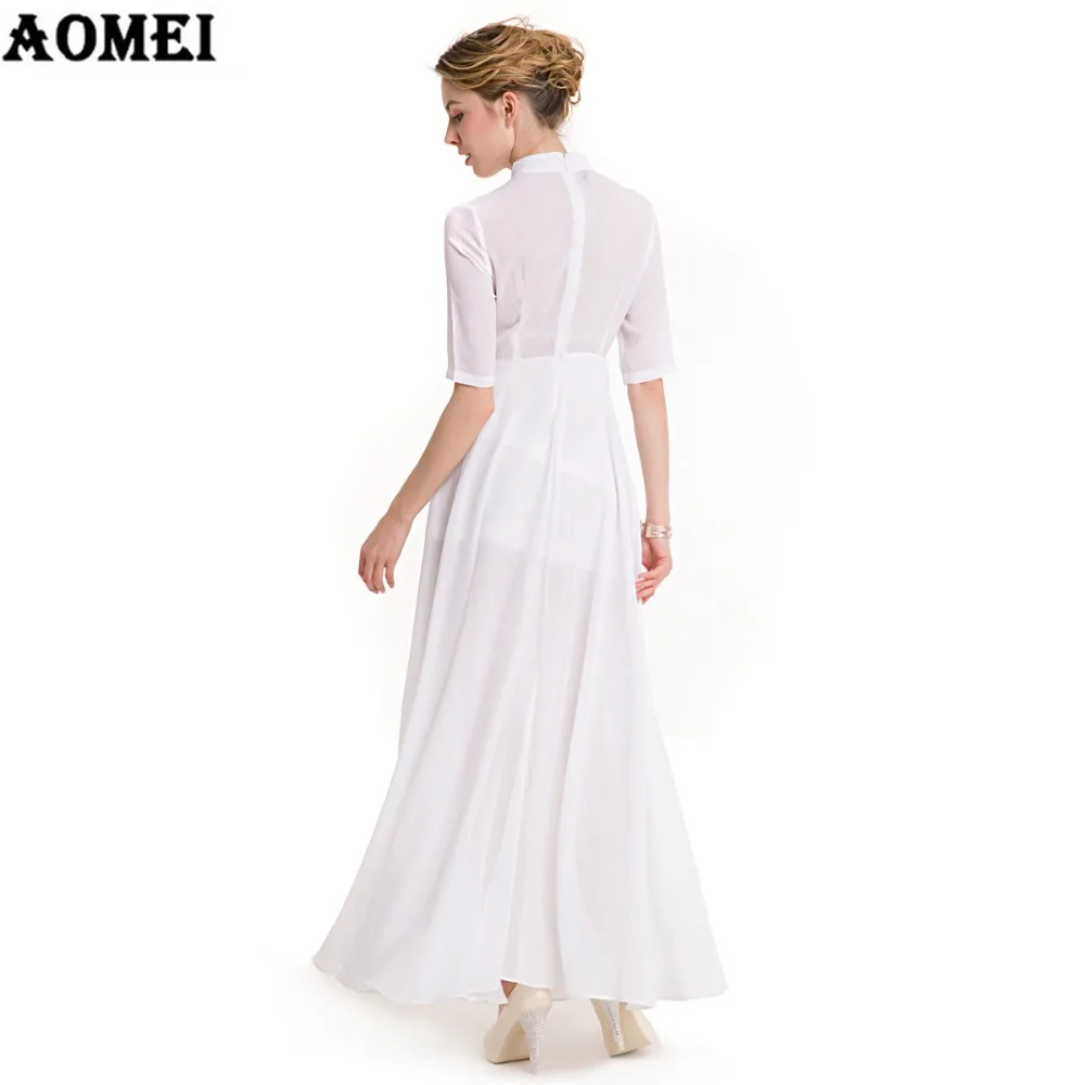 Женские Модные Boho Макси Платья с цветочным принтом плюс размер белое длинное