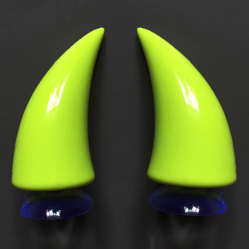 Fluorescent Green 1 пара мотоциклетных шлемов в стиле панк, украшения для мотоспорта, шлем дьявола, рога для мотокросса, шлемы для мотокросса, рога дьявола, всасывающие рога - Цвет: Fluorescent Green