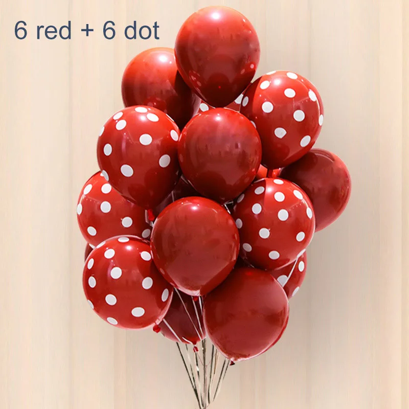 6Red-6dot 10 рубиновые красные воздушные шары Свадебный декор новые металлические латексные шары хромированные металлические шары украшения для дня рождения - Цвет: 6Red-6dot