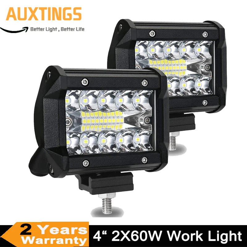 Водонепроницаемый светодиодный фсветильник рь IP67, 4 дюйма, 60 Вт, 20 светодиодов, точечный луч для вождения автомобиля, лодки, трактора, грузовика, 12 В, 24 В