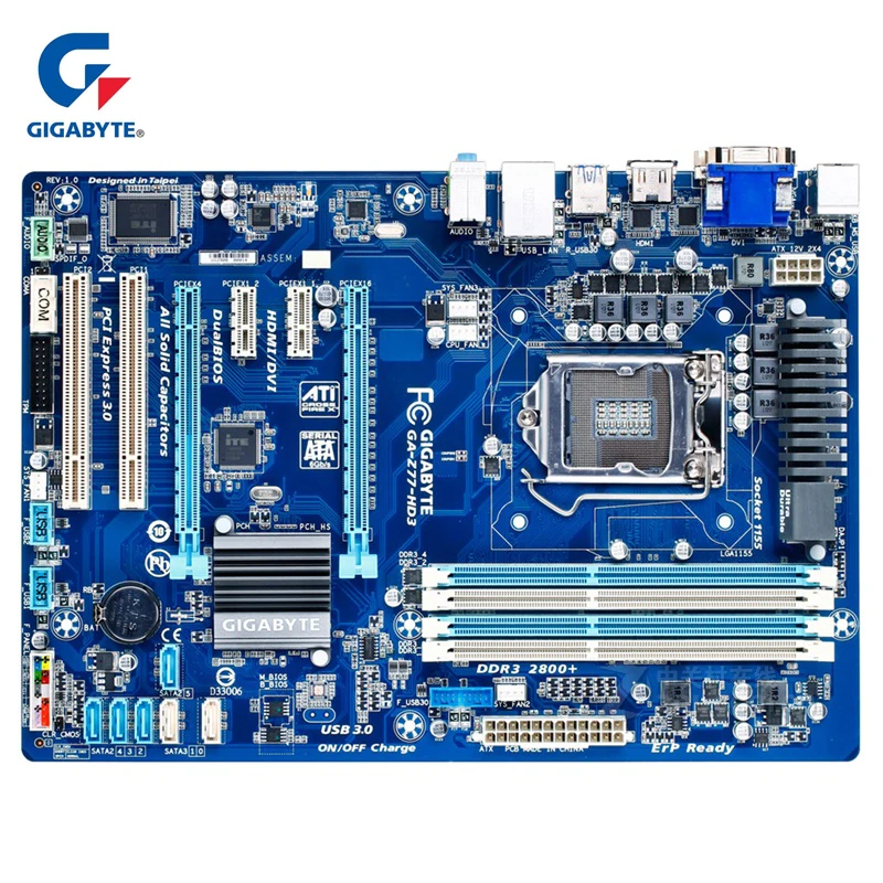 Материнская плата Gigabyte 100% оригинальная материнская LGA 1155 DDR3 USB3.0 32G Z77/Z77/HD3