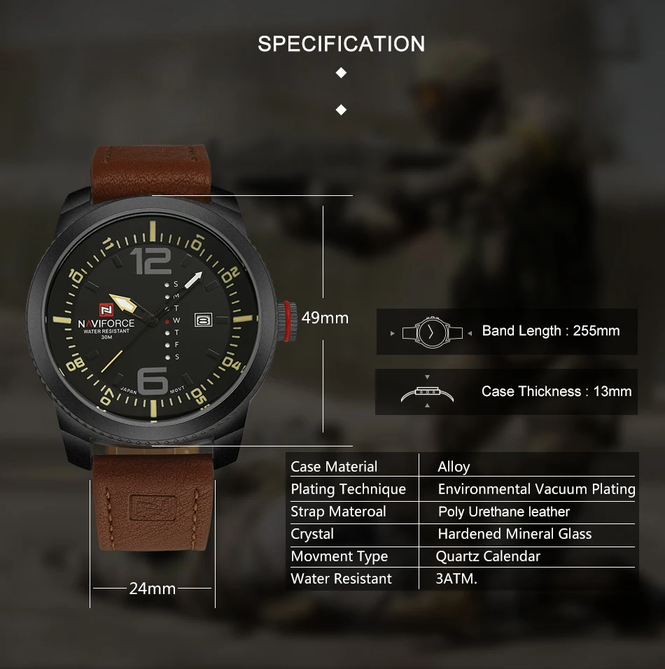 NAVIFORCE Роскошные брендовые Топ мужские военные спортивные часы мужские кварцевые часы с датой мужские повседневные кожаные Наручные часы Relogio Masculino