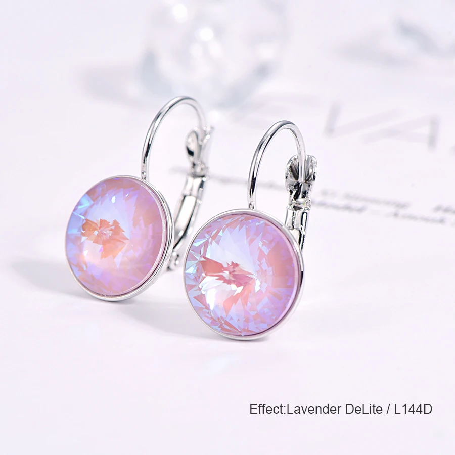 Серьги гвоздики с кристаллами Swarovski новые модные круглые женские серьги Bella