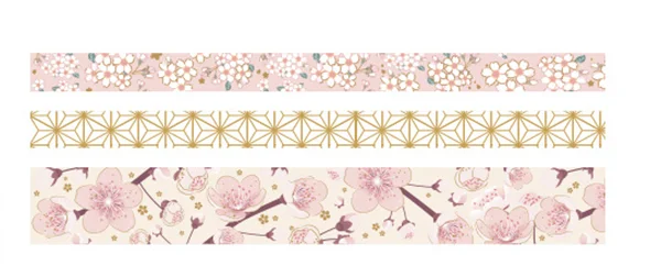 3 шт./компл. в японском стиле Романтический лента Washi волна кран Sakura клейкой ленты декоративные стикеры школьные поддержка декоративная лента - Цвет: C