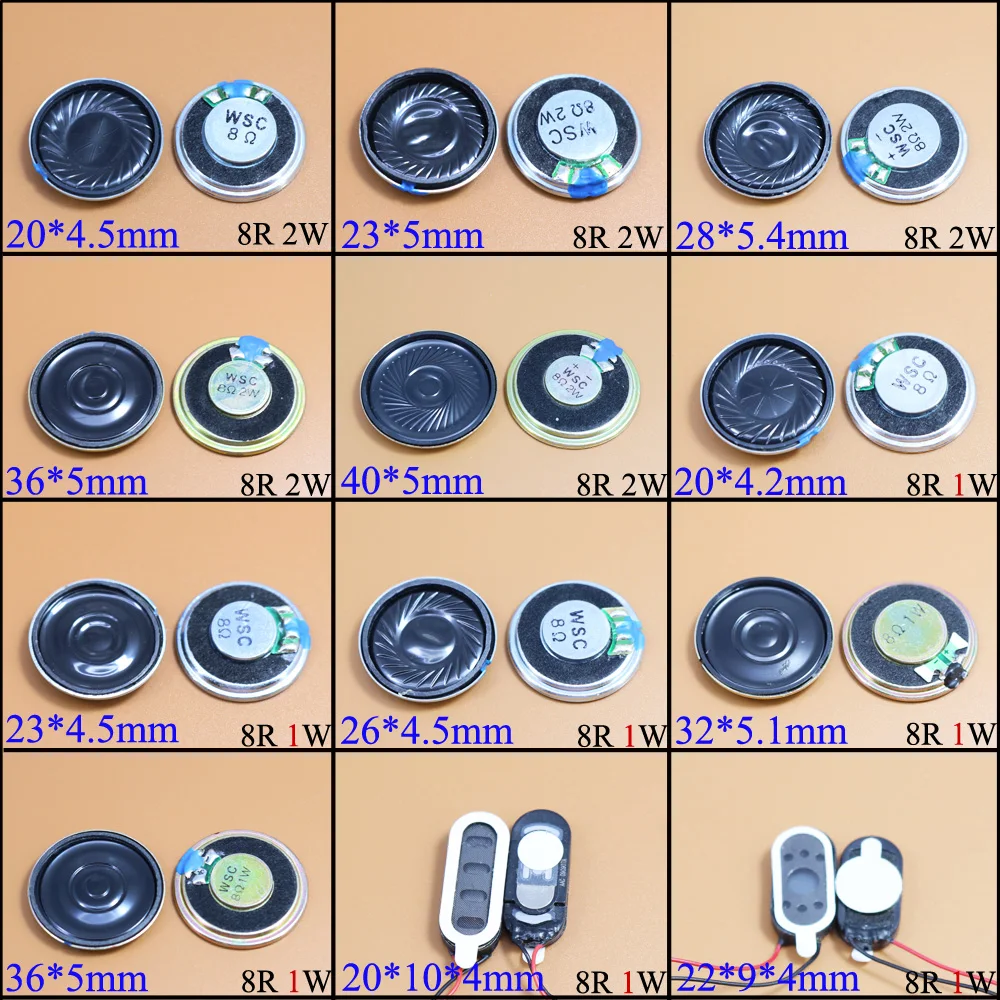 YuXi 8 Ohm 2 Вт 1 8R 1/2 20 мм 22 23 26 28 32 36 40 диаметр громкий динамик|Шлейфы для мобильных