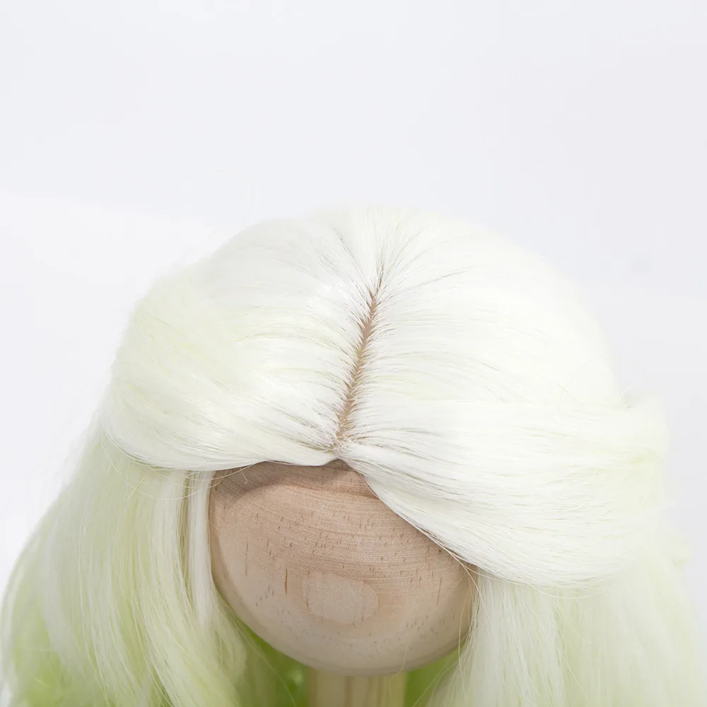 

1/3 1/4 BJD/SD Doll Wig Hair Heat Resistant Fiber Long Curly White Green Blue Ombre Color Wigs for BJD/SD Dolls