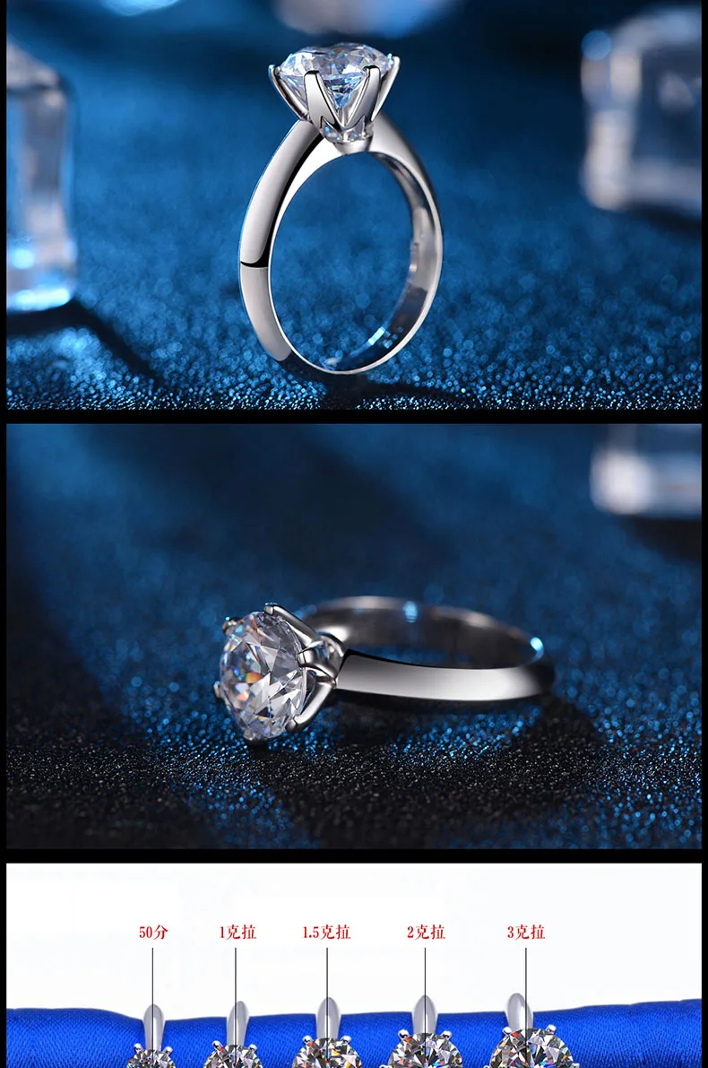 6 коготь Классическая 1.0ct Помолвочное с солитёром обручальное кольцо для Для женщин из белого золота 18 карат, ручная работа, GIA Ювелирные изделия с алмазами