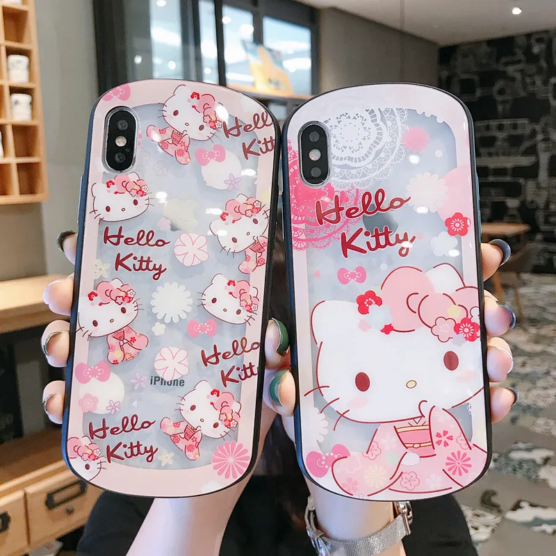 Для iphone 11 Pro Max прозрачный стеклянный милый котенок Модный чехол для телефона для iphone 6 6s 7 plus 8 plus X XR XS MAX чехол