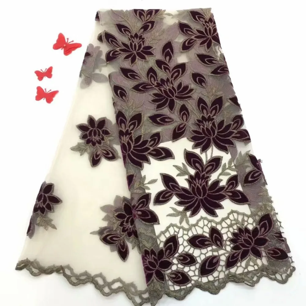 5 ярдов новый стиль 3D цветок африканский тюль сетки кружево ткань мода в