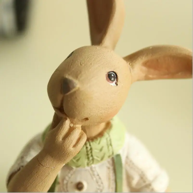 1 шт. зеленый домашний орнамент ручной кролик фигурка из смолы подарок для друга