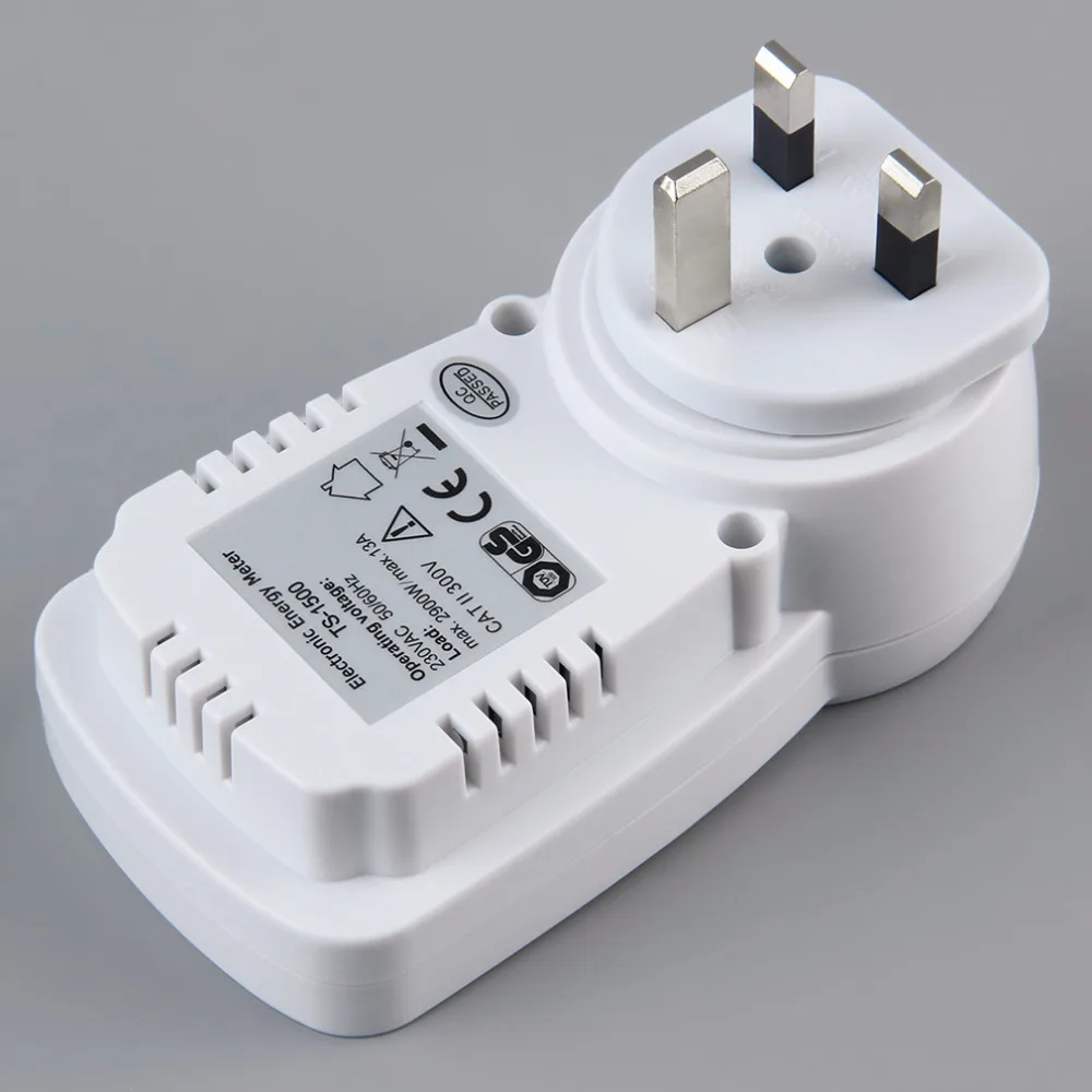 TS 1500 Elektronische Energy emeter ЖК монитор подключаемый электросчетчик voor UK штекера|monitor