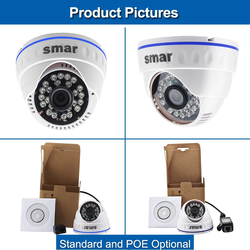 Smar H.264 купольная IP камера Камера 1.3MP 2MP Сетевой Видео 24 инфракрасных светодиодный