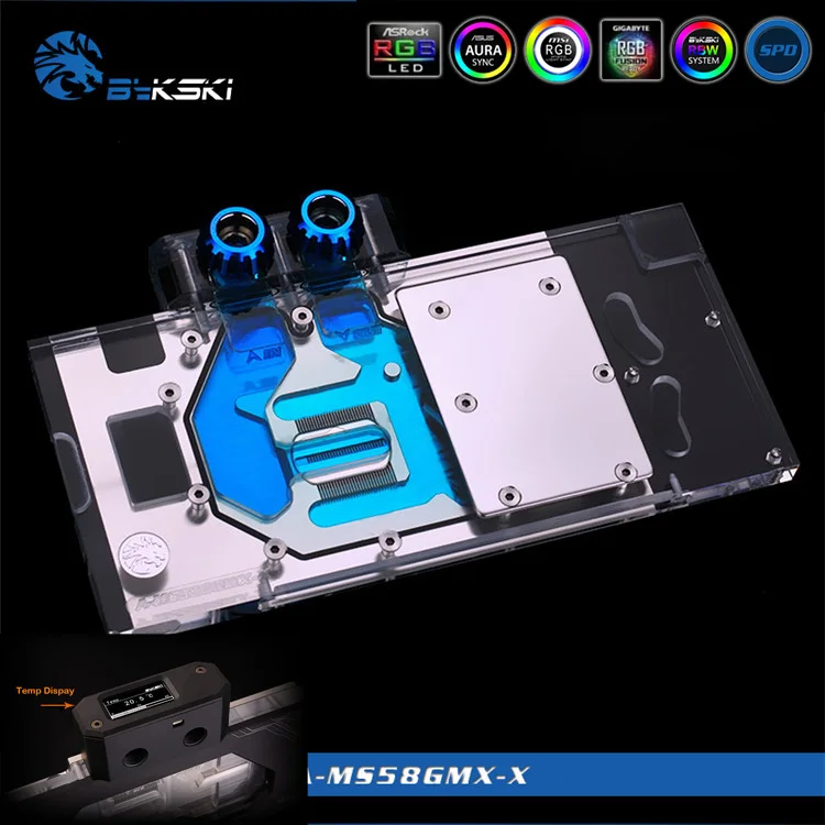 Bykski A MS58GMX X GPU/VGA полное покрытие блок водяного охлаждения со светодиодной