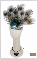adults and kids halloween carnival party peacock feather headdress fashion hair band dance performance show hair accessories