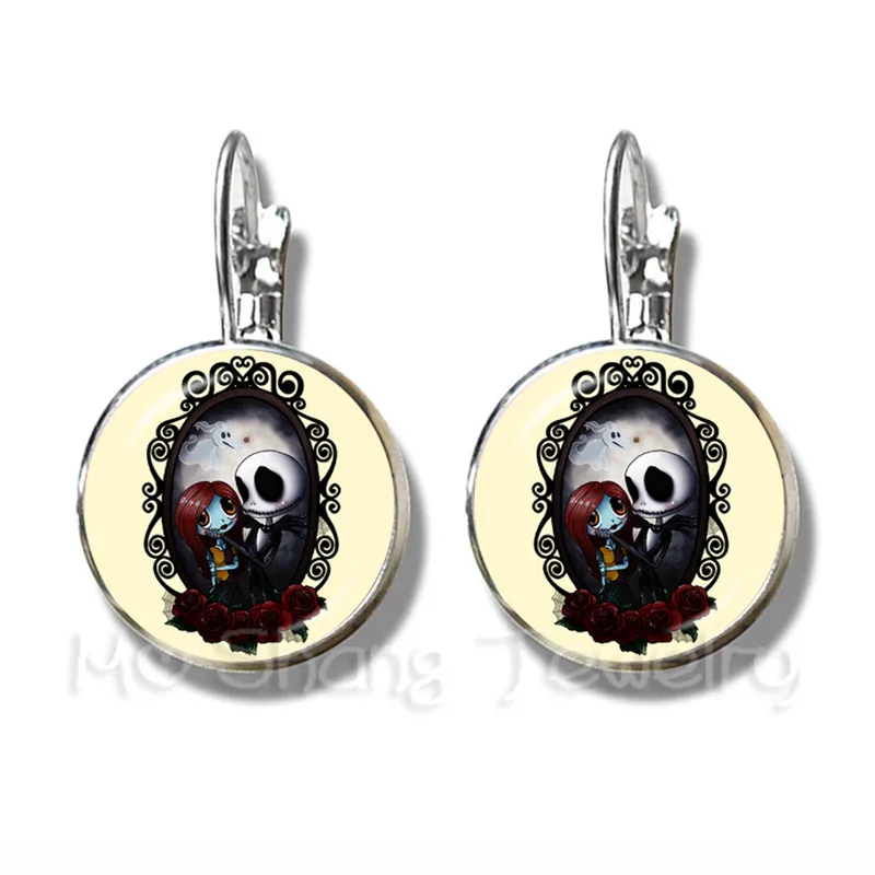 Новейшие трендовые серьги гвоздики Jack Skellington для женщин и девочек бижутерия со