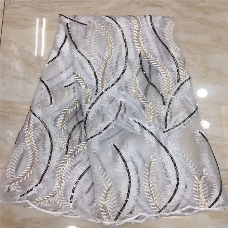 Африканская Тюлевая кружевная ткань 2019 вышитая в нигерийском стиле Свадебная