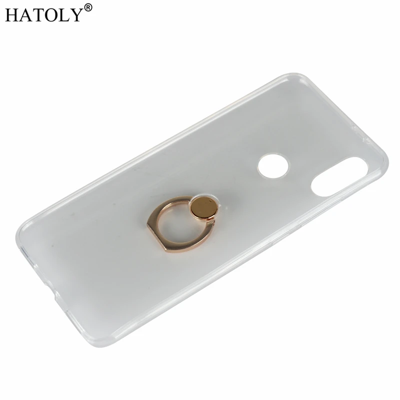 HATOLY Bling кольцо держатель чехол для Xiaomi mi A2 6X прозрачный блеск Чехлы мягкие