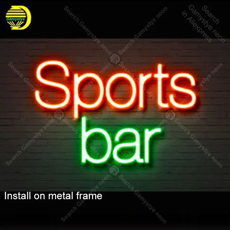 

NEON SIGN For Sports Bar NEON Bulbs Lamp GLASS Tube Decorate Wall Club Beer Bar ROOM Beer BarHandcraft Advertise shop 14X8 INCH