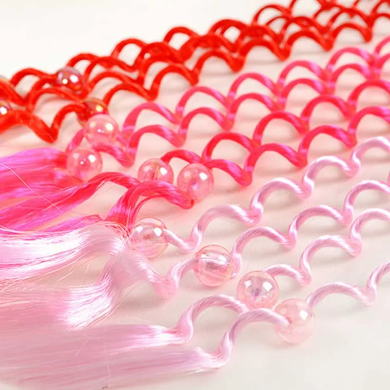 Новый детский головной убор 12 комплектов смешанный цвет парик декоративный с