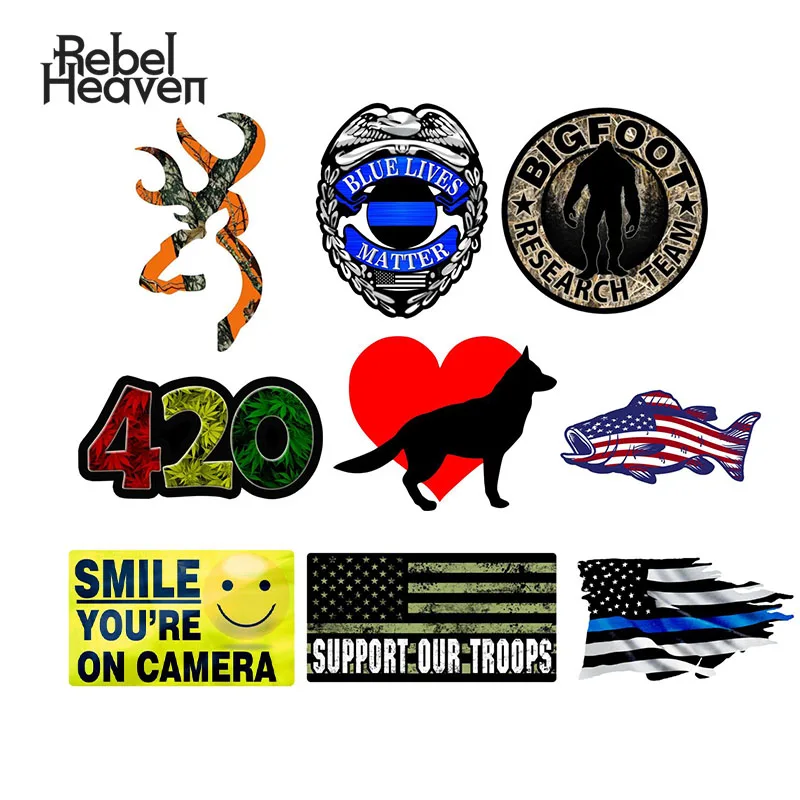 Rebel Heaven автомобильные забавные наклейки в стиле Браунинг бак Бигфут