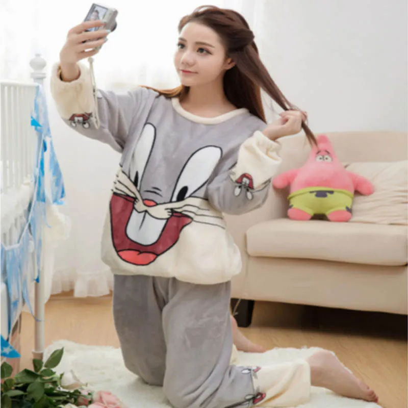 FL058C фланелевые пижамы с животными для женщин Pizama damска Pigiama Donna Kigurumi Pyjama Femme Hiver Pijamas
