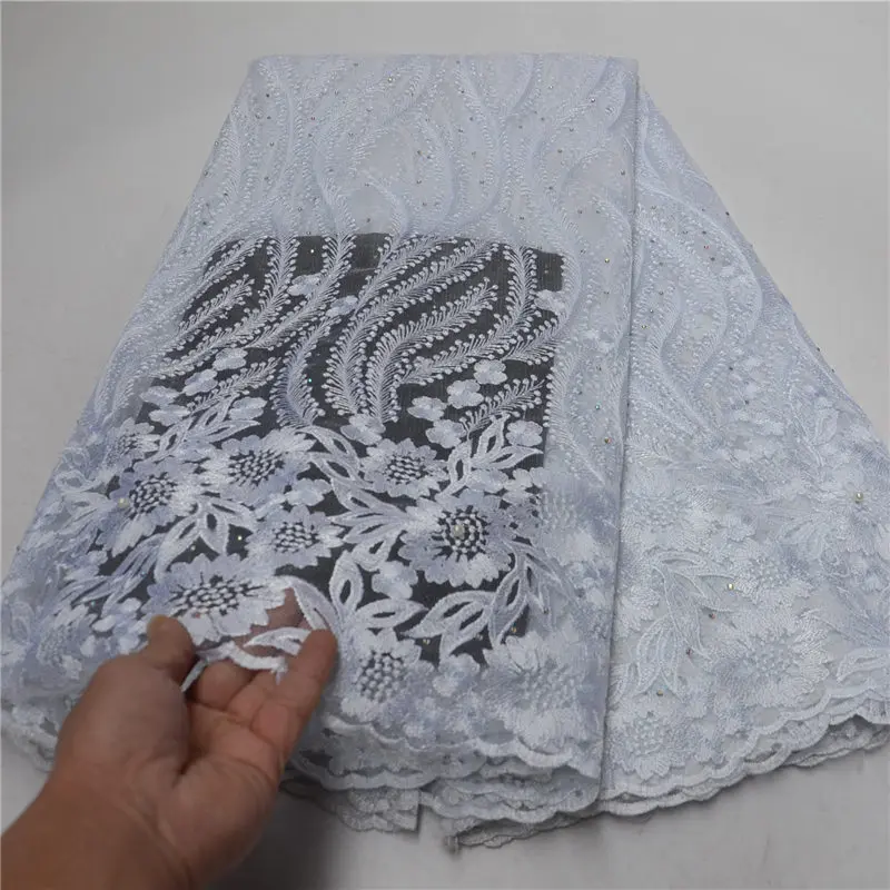 2019 Latest French Nigerian Lace Fabric High Quality Tulle African Wedding for women -J5  Дом и