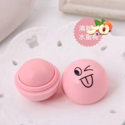 Peach Макияж круглая цветная Конфета увлажняющий бальзам для губ натуральный растительный блеск для губ Губная помада фруктовые украшения губная помада блеск - Цвет: Peach