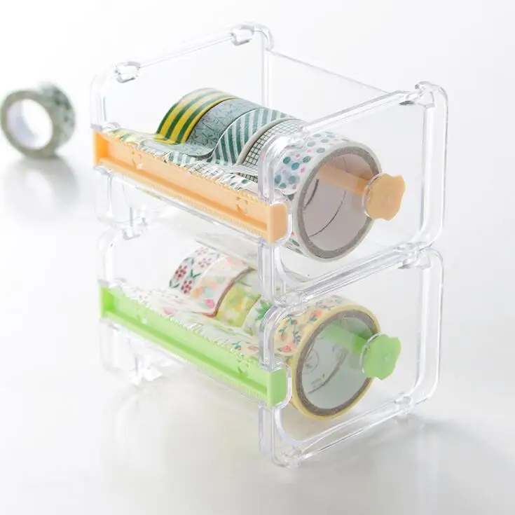 Практический прозрачный пластиковый диспенсер для клейкой ленты офисный