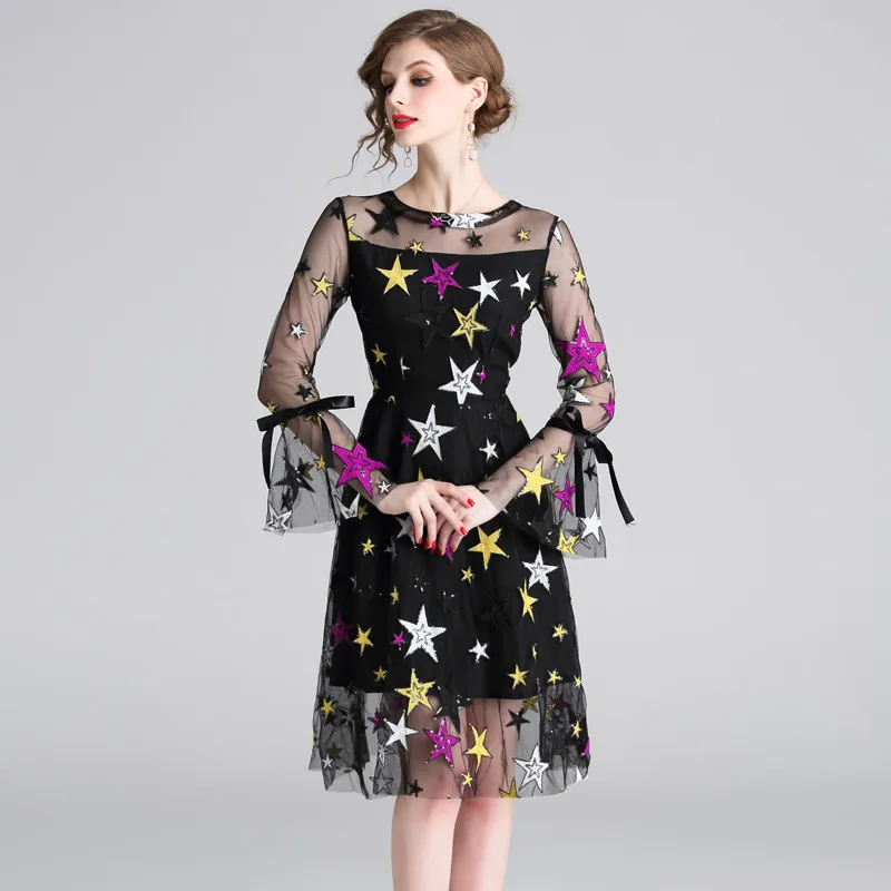 BLLOCUE Новая мода 2019 весенние дизайнерские взлетно-посадочной полосы платье Винтаж