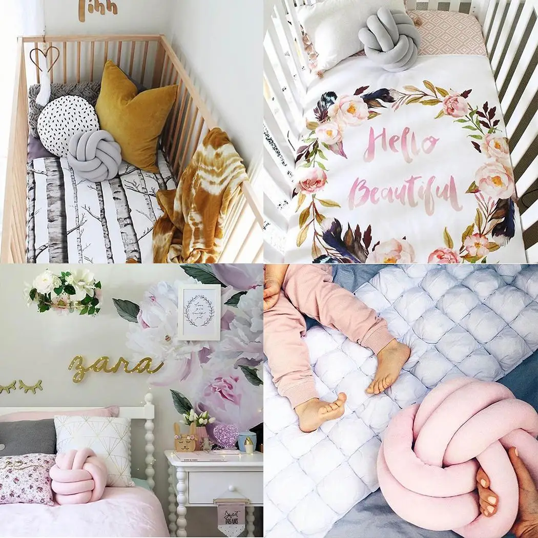 Мягкие мяч-клубок подушки детская кровать мягкие детские дома белый розовый