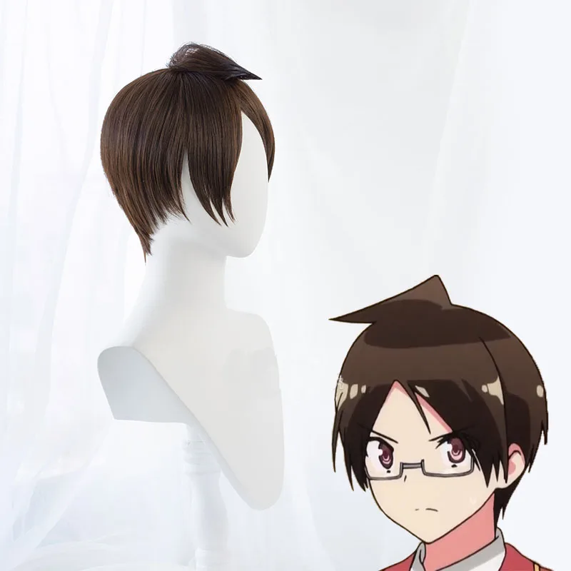 Cosroad Ainme We Never Learn Bokuben Yuiga Nariyuki Cosplay Wig Short Brown Wigs | Тематическая одежда и униформа