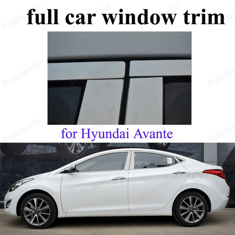 

Stainless Steel Strips For H-yundai Avante with center pillar Decoration Accessories full Window Trim