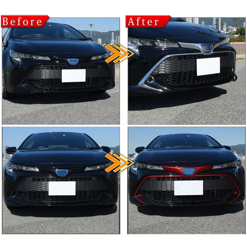 Для Toyota Corolla E210 Sport хэтчбек Auris ABS Хромированная Автомобильная Передняя Центральная решетка Gird полоса накладка