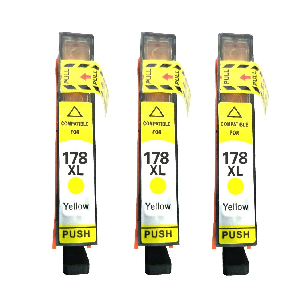 Картриджи 3PK 178XL с желтыми чернилами для Photosmart 6515 6520 7510 7515 7520 Deskjet 3070A 3520 3522 Officejet 3524